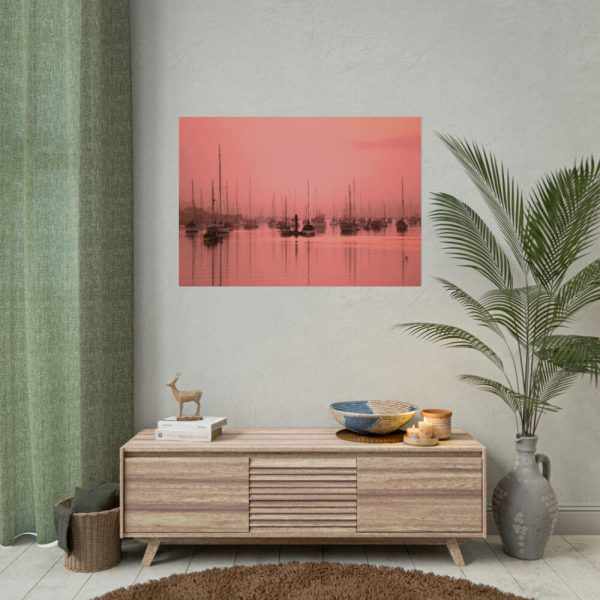 92408-698.jpg Pink Photo With Boats Poster