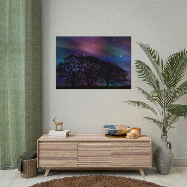 92408-718.jpg Tree Forest Starry Aurora Poster