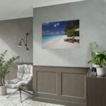 Tropical Beach, Trees, Shoreline in Summer Poster - Image 5