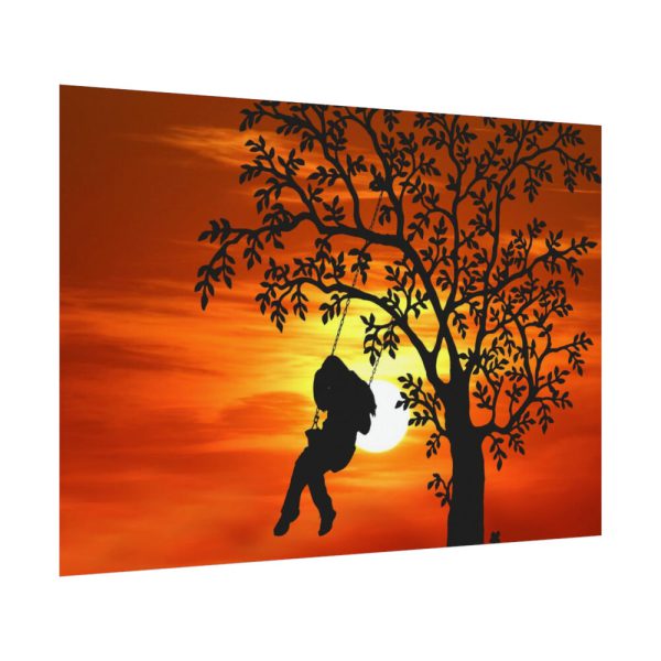 92408-797.jpg Sunset Girl Swing Silhouette Poster