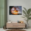 92408-83.jpg Carved Halloween Pumpkin With Smoke Poster