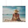 Young Woman On The Beach Poster