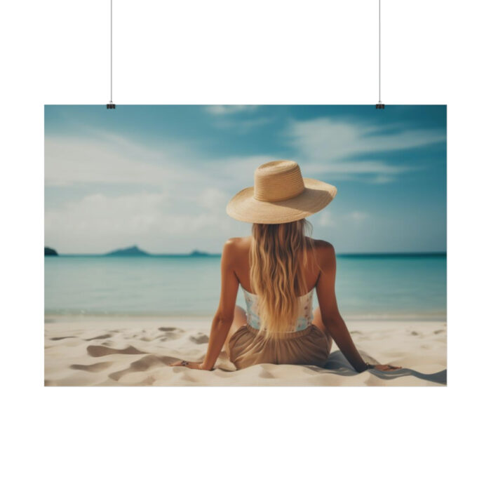 Young Woman On The Beach Poster - Image 2