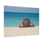 Woman Wearing a Hat on the Beach Poster - Image 3