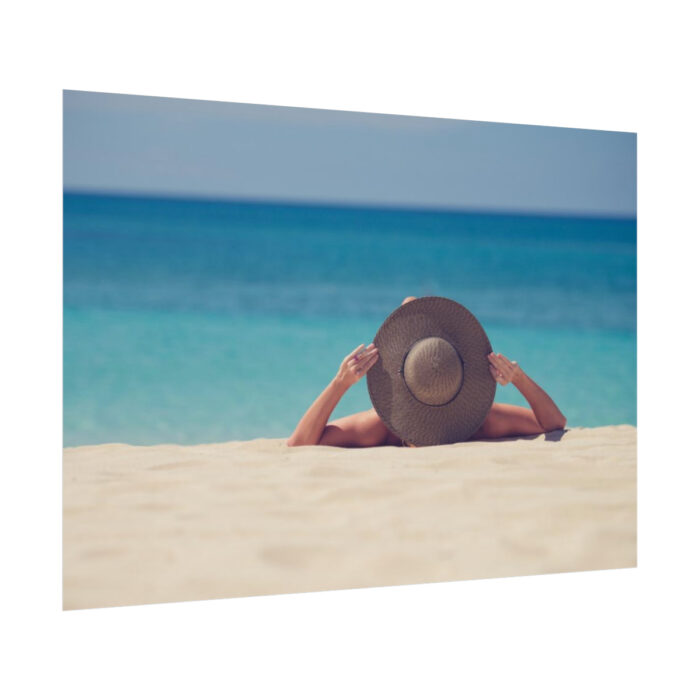 Woman Wearing a Hat on the Beach Poster - Image 3
