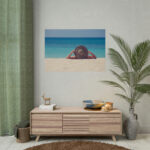 Woman Wearing a Hat on the Beach Poster - Image 4