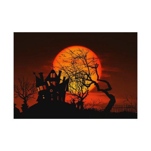 92408-85.jpg Halloween Mansion and Moon Poster