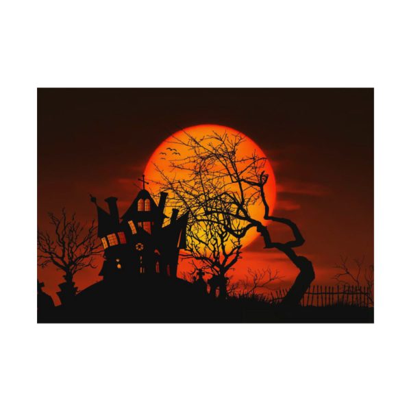 92408-85.jpg Halloween Mansion and Moon Poster