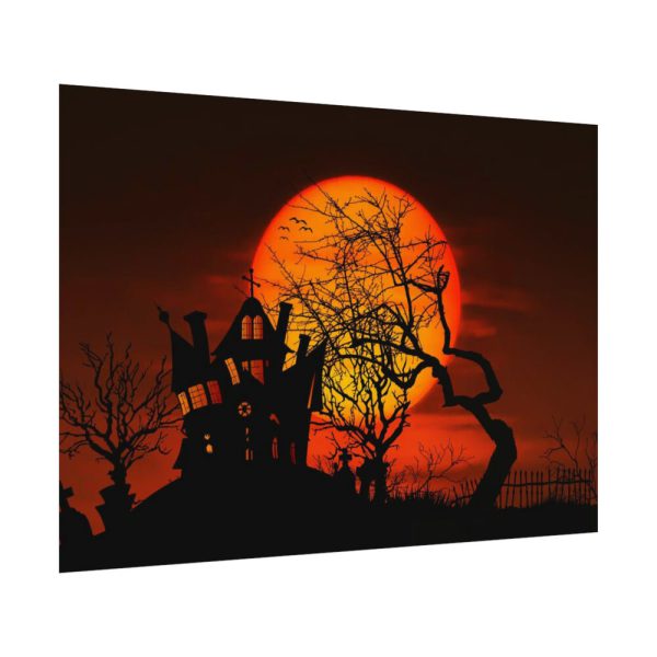 92408-87.jpg Halloween Mansion and Moon Poster