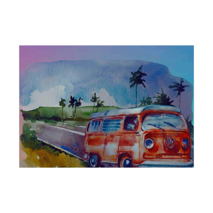 Vintage Hawaiian Bus Poster - Image 1