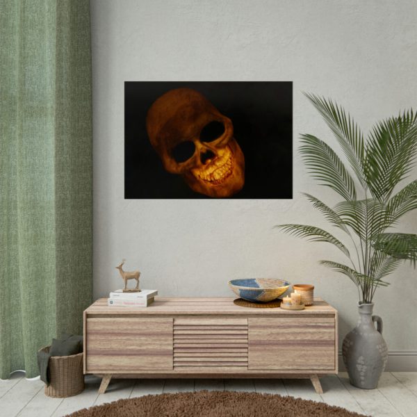 92409-118.jpg Human Skull in Dark Poster