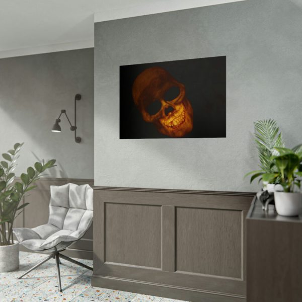 92409-119.jpg Human Skull in Dark Poster