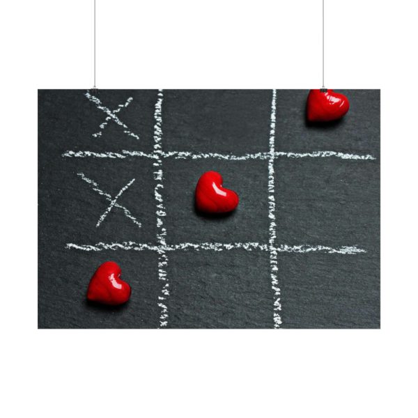 92409-16.jpg Tic Tac Toe Love Heart Poster