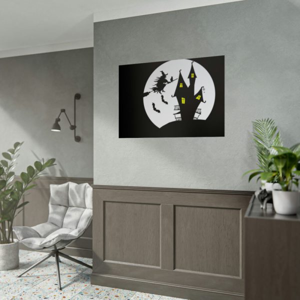 Witch Flying in Dark Poster