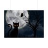 92409-166.jpg Cat and Full Moon Poster
