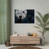 92409-168.jpg Cat and Full Moon Poster