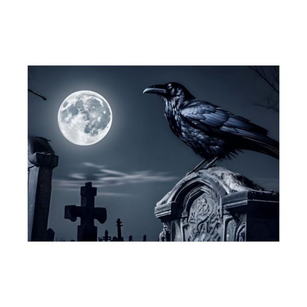 92409-195.jpg Raven Crow Gravestones Full Moon Poster
