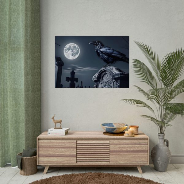 92409-198.jpg Raven Crow Gravestones Full Moon Poster