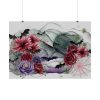 92409-256.jpg Flowers And Bats Halloween Poster