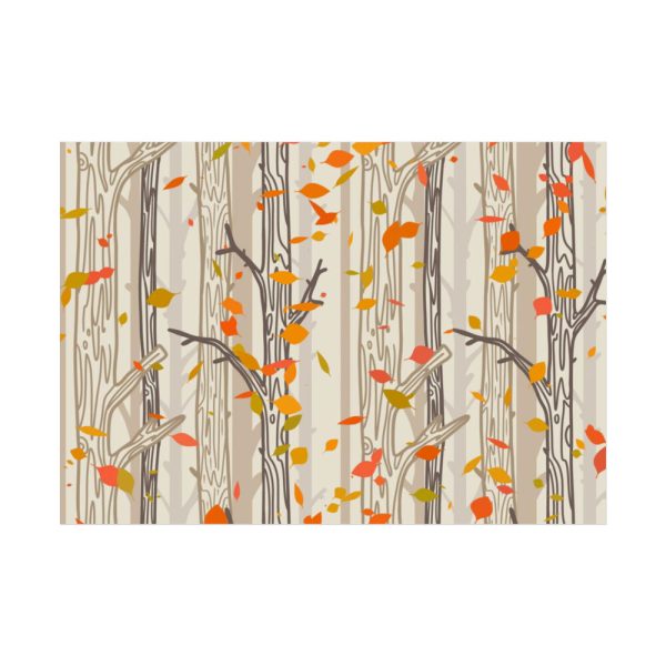 92409-385.jpg Bare Tree And Autumn Fall Leaves Poster