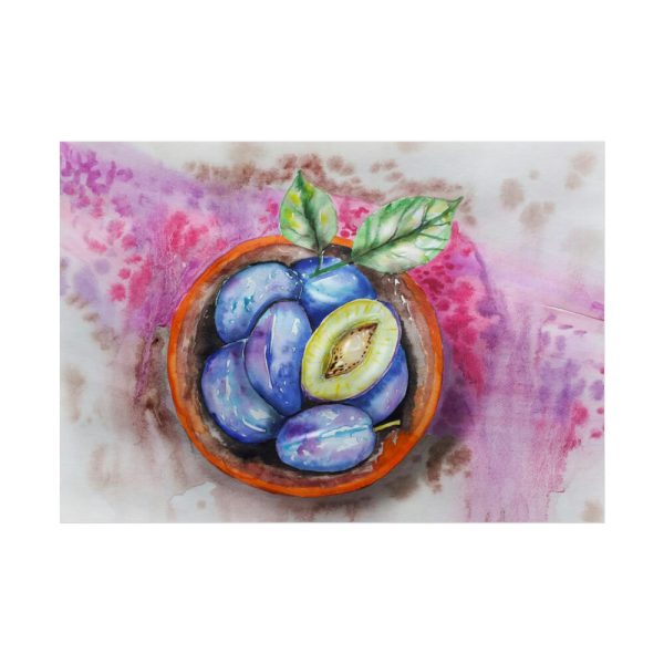 92409-405.jpg Plums, Plate, Fruit, Vitamins Poster