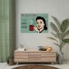 Retro Coffee Drinking Woman Poster