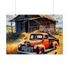 92409-56.jpg Old Red Truck Watercolor Poster