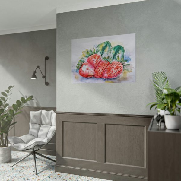 92409-569.jpg Strawberry, Watercolor, Drawing Poster