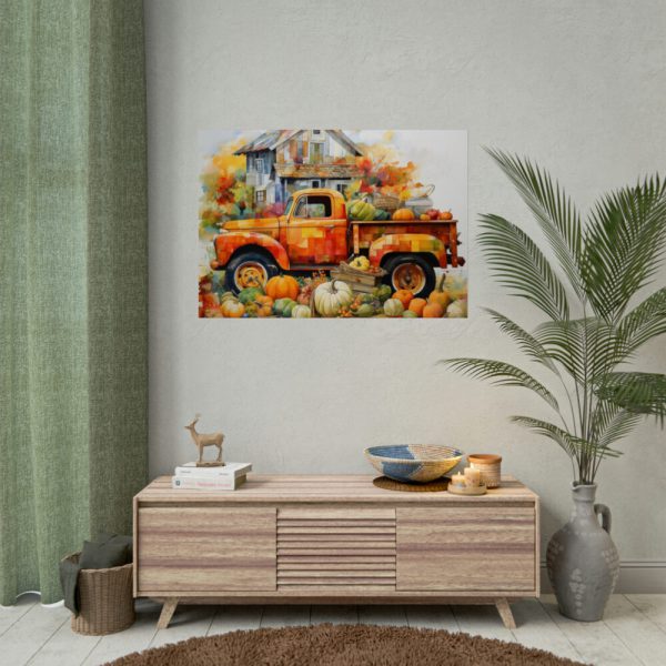 92409-63.jpg Autumn Pumpkin Truck Calendar Art Poster
