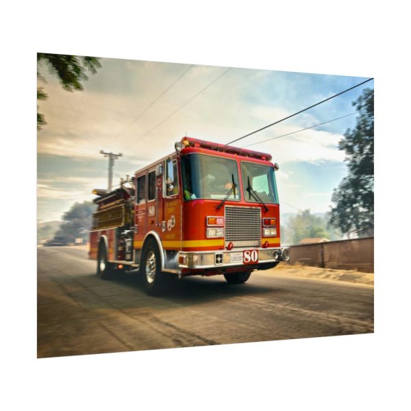 Speeding Fire Truck Poster