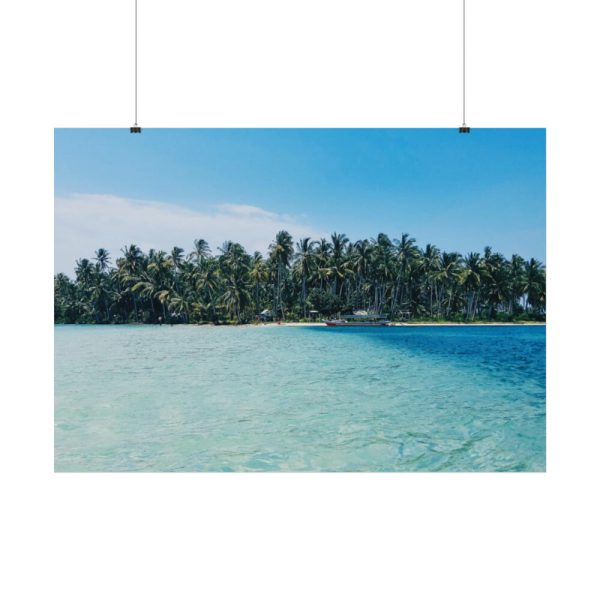 92409-671.jpg Boat Moored at an Island Poster