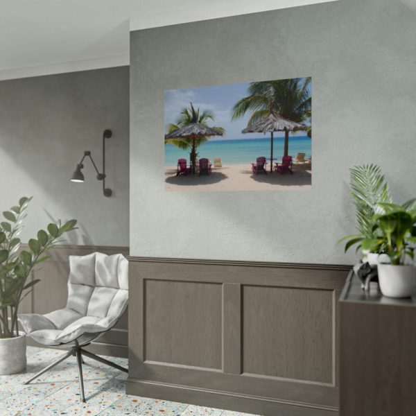 Sunny Beach With Palm Tree Poster