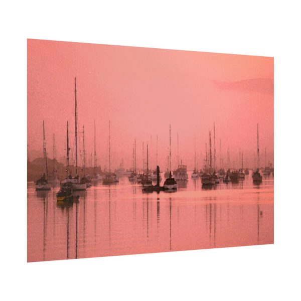 92409-692.jpg Pink Photo With Boats Poster