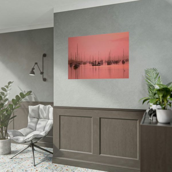 92409-694.jpg Pink Photo With Boats Poster