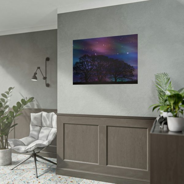 92409-714.jpg Tree Forest Starry Aurora Poster