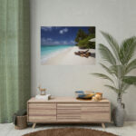 Tropical Beach, Trees, Shoreline in Summer Poster - Image 9