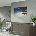 Tropical Beach, Trees, Shoreline in Summer Poster - Image 10