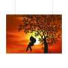 92409-791.jpg Sunset Girl Swing Silhouette Poster