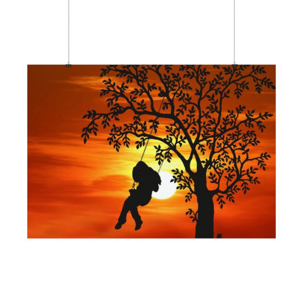 92409-791.jpg Sunset Girl Swing Silhouette Poster