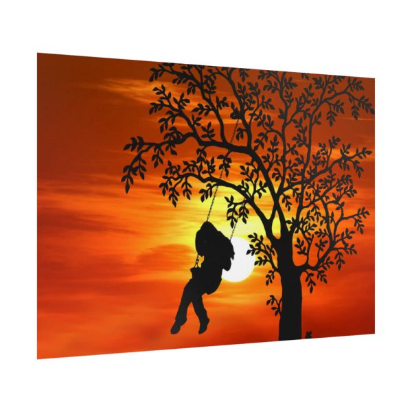 92409-792.jpg Sunset Girl Swing Silhouette Poster