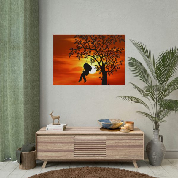 92409-793.jpg Sunset Girl Swing Silhouette Poster