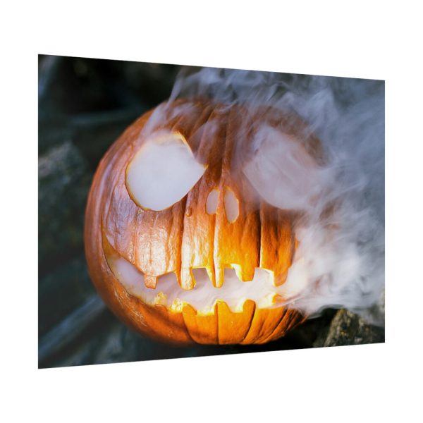 92409-82.jpg Carved Halloween Pumpkin With Smoke Poster