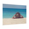92409-837.jpg Woman Wearing a Hat on the Beach Poster