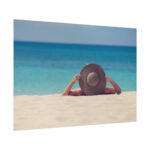 Woman Wearing a Hat on the Beach Poster - Image 8