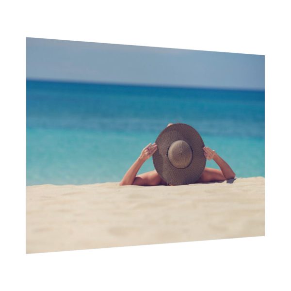 92409-837.jpg Woman Wearing a Hat on the Beach Poster