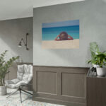 Woman Wearing a Hat on the Beach Poster - Image 10