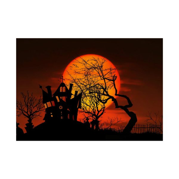 92409-85.jpg Halloween Mansion and Moon Poster