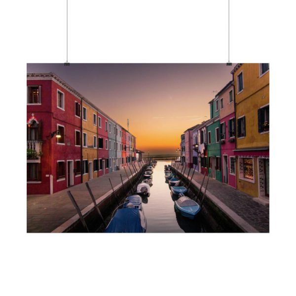 Sunset in Burano Poster