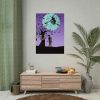 92410-103.jpg Witch Flying With Bats in Front of a Full Moon Poster