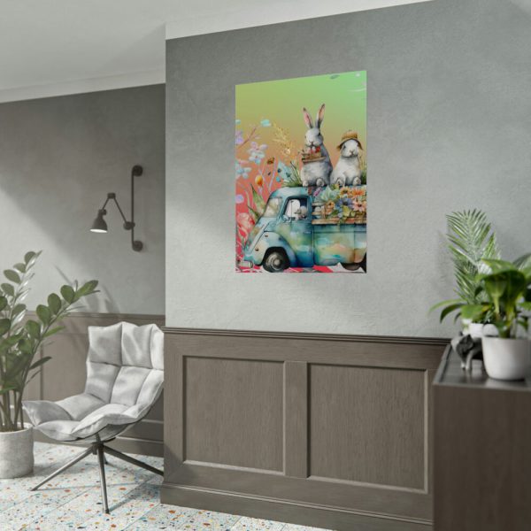 92410-109.jpg Easter Rabbits Spring Van Poster